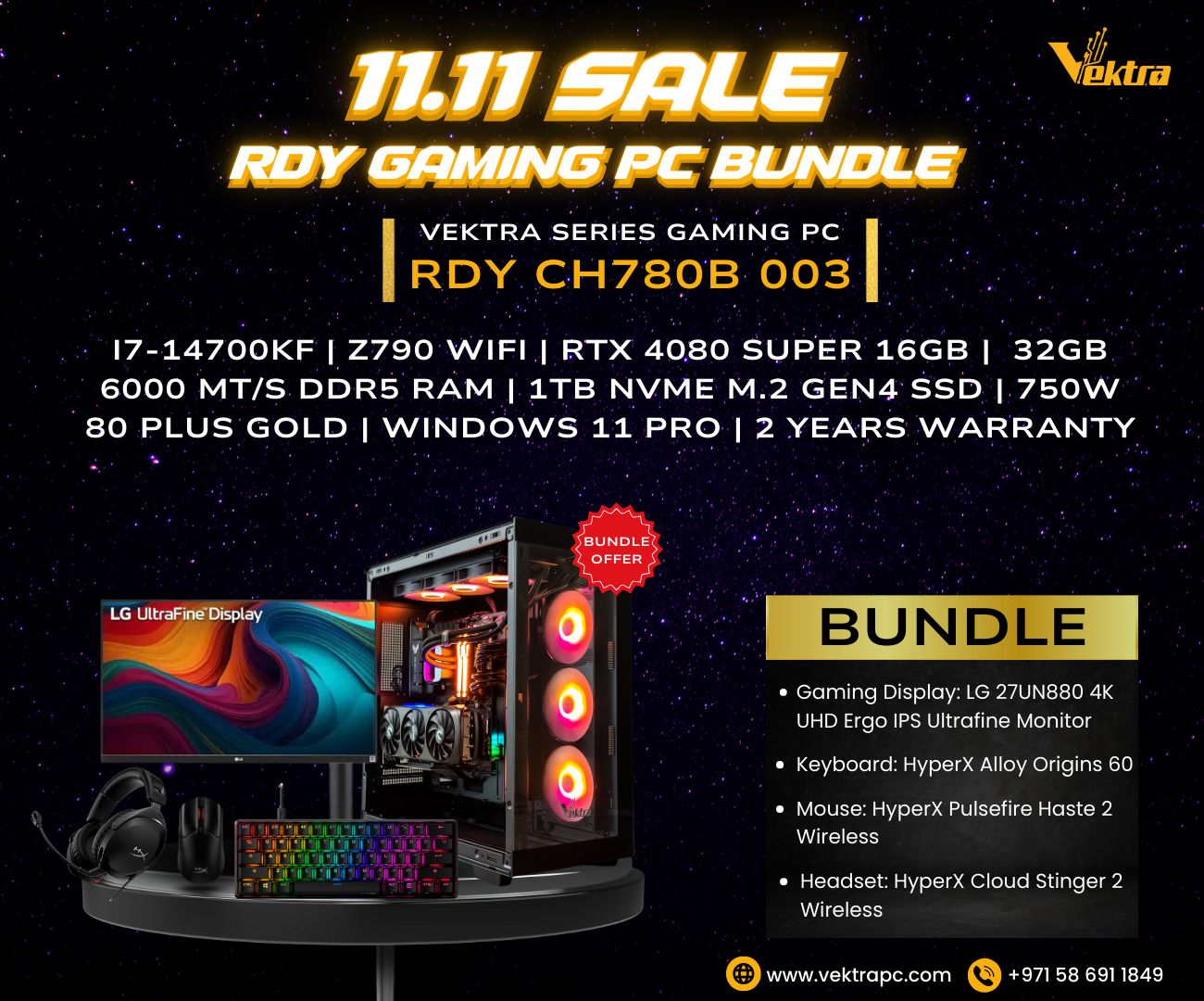 Vektra RDY CH780 Black Gaming PC Bundle 003