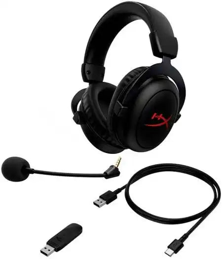 HyperX Cloud II Core Wireless Gaming Headphones, 53mm with Neodymium Magnets Dynamic Drivers, Electret Condenser Microphone, Bi-Directional, Noise-Cancelling Polar Pattern, Black | 6Y2G8AA