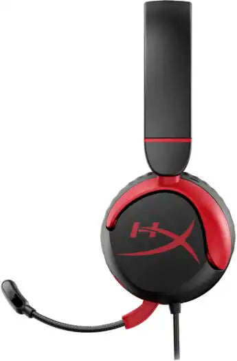 HyperX Cloud Mini, Wired Gaming Headset, Tuck-away Boom Microphone, Immersive Audio, Comfortable And Lightweight, Volume Level Below 85 dB, Multiplatform Compatibility, For Ages 8-12, Black | 7G8F4AA