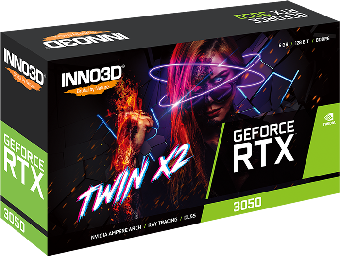 INNO3D GEFORCE RTX™ 3050 6GB TWIN X2 | N30502-06D6-1711VA60