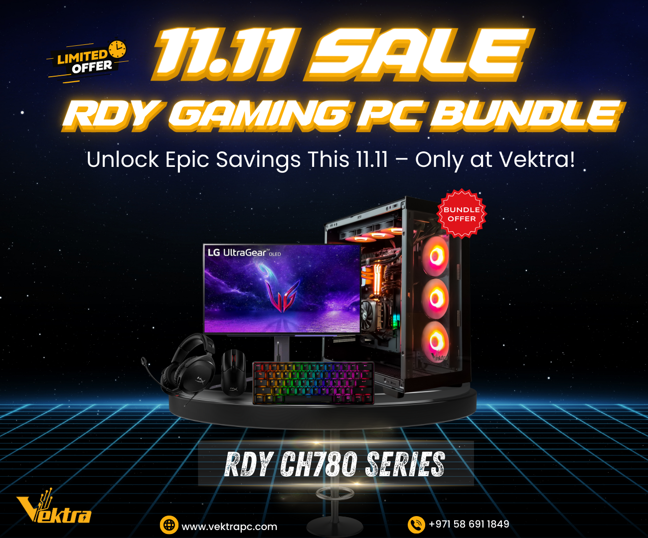 Vektra RDY CH780 Black Gaming PC Bundle 002