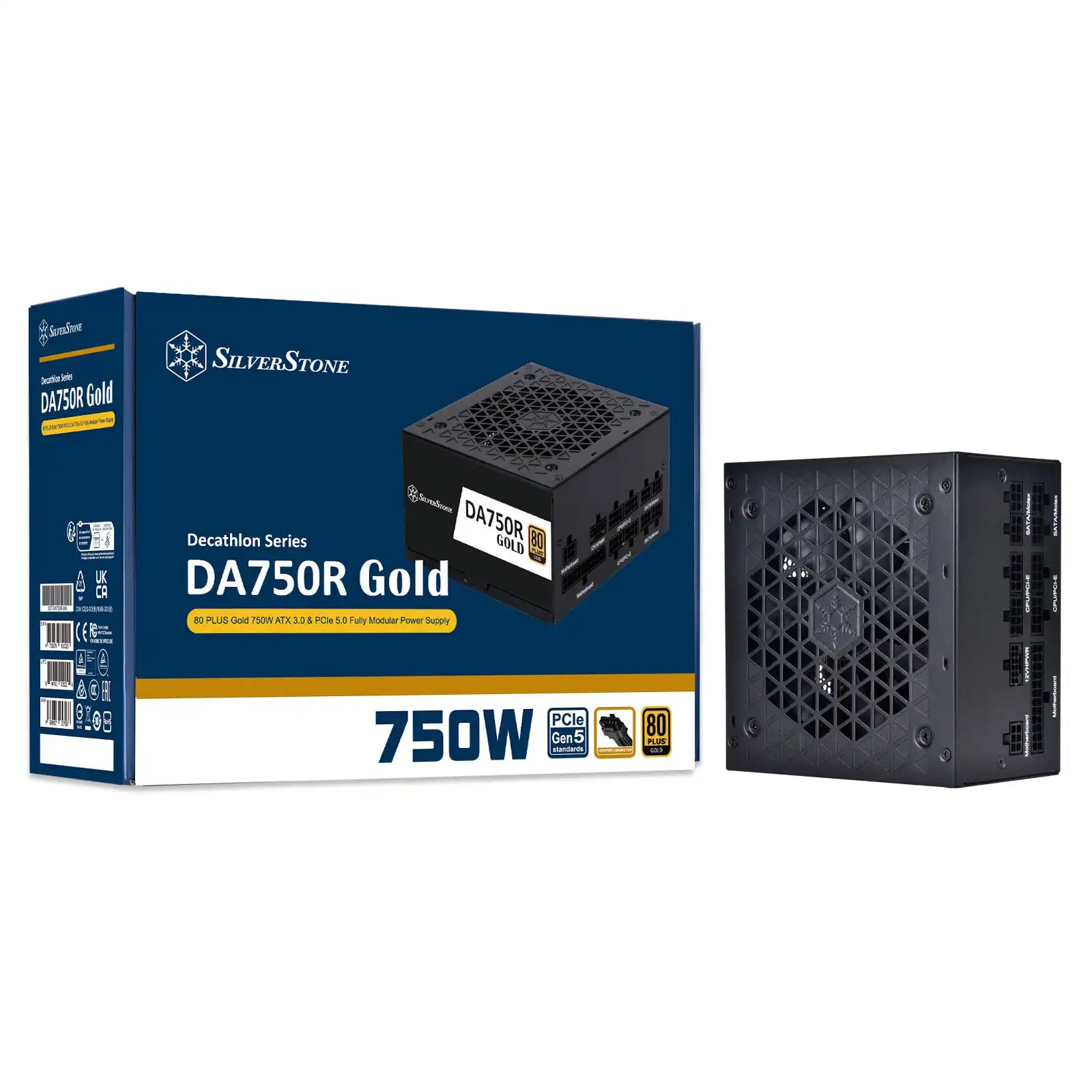 SilverStone DA750R Gold 80 PLUS Gold 750W ATX 3.0 & PCIe 5.0 Fully Modular Power Supply | SST-DA750R-GM