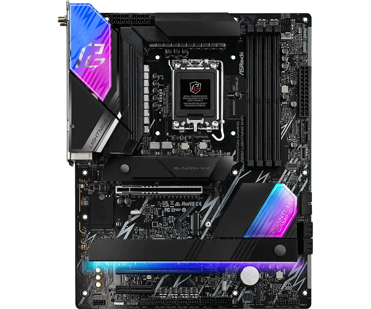 ASRock PHANTOM GAMING Z890 Lightning WiFi LGA1851 Socket Gaming Motherboard