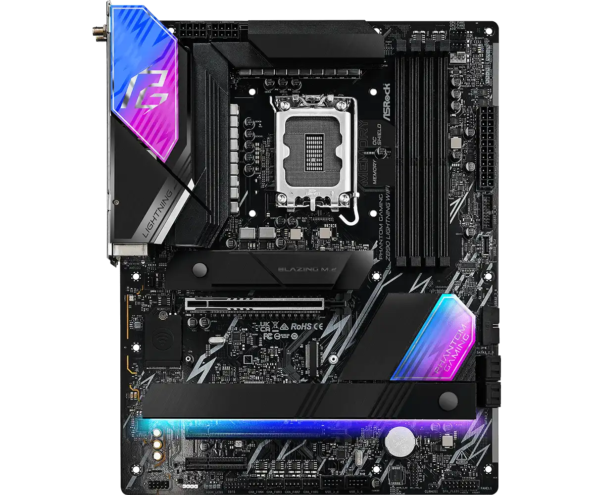 ASRock PHANTOM GAMING Z890 Lightning WiFi LGA1851 Socket Gaming Motherboard