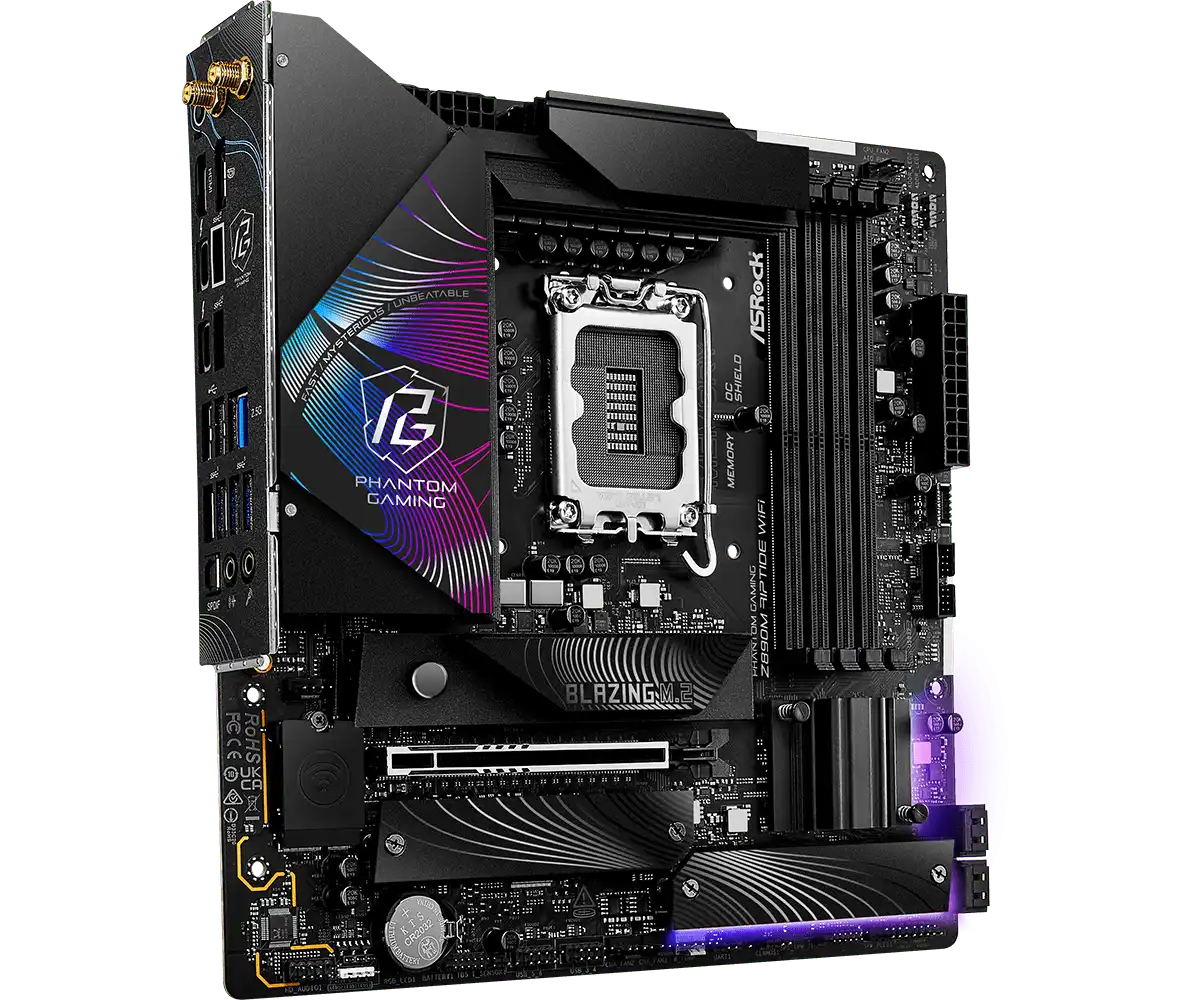 ASRock PHANTOM GAMING Z890M Riptide WiFi LGA1851 Socket Gaming Motherboard