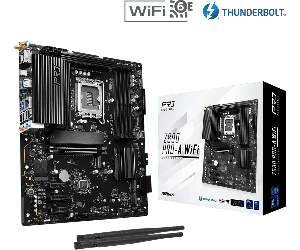 ASRock Z890 Pro-A WiFi LGA1851 Gaming Motherboard