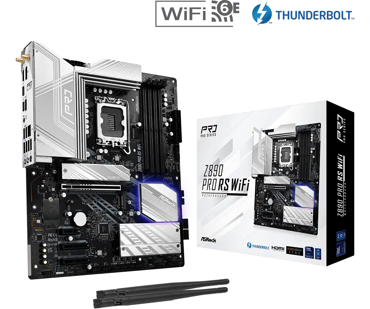 ASRock Z890 Pro RS WiFi LGA1851 Socket Gaming Motherboard