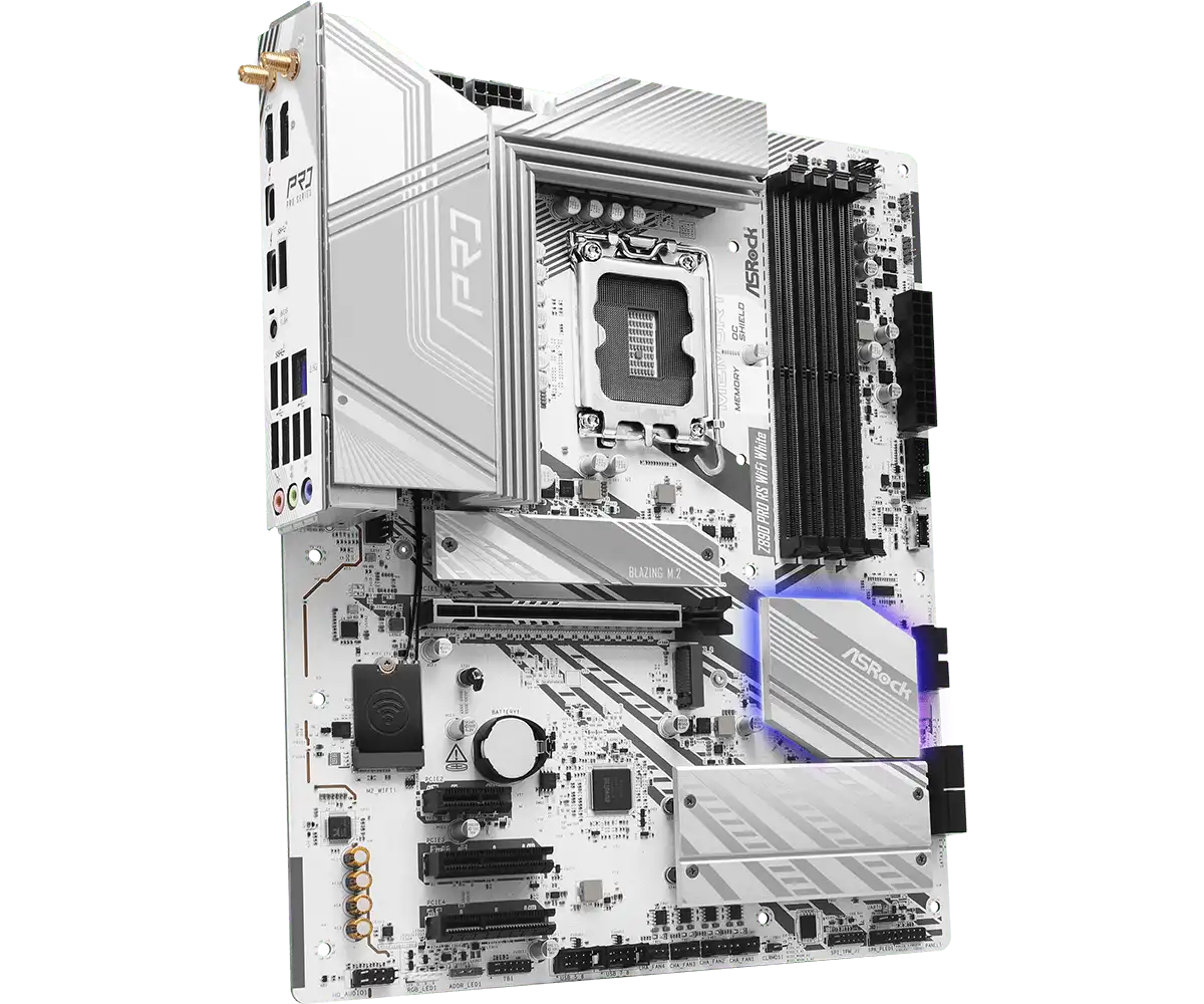 ASRock Z890 Pro RS WiFi White LGA1851 Socket Gaming Motherboard