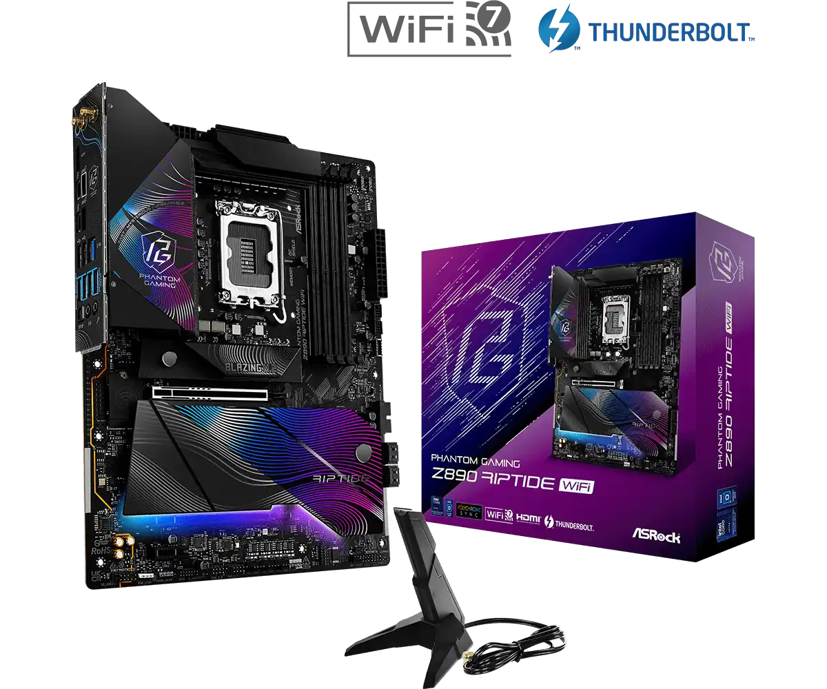 ASRock PHANTOM GAMING Z890 Riptide WiFi LGA1851 Socket Gaming Motherboard