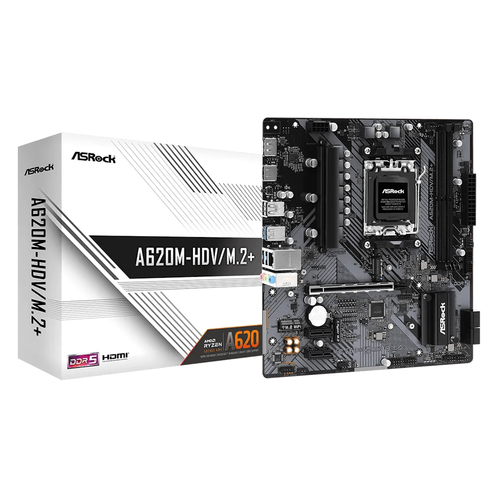 ASRock A620M - HDV/M.2+ 600 Series AMD Motherboard | 90 - MXBLK0 - A0UAYZ | - Vektra Computers LLC