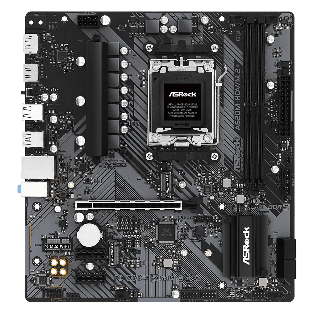 ASRock A620M - HDV/M.2+ 600 Series AMD Motherboard | 90 - MXBLK0 - A0UAYZ | - Vektra Computers LLC