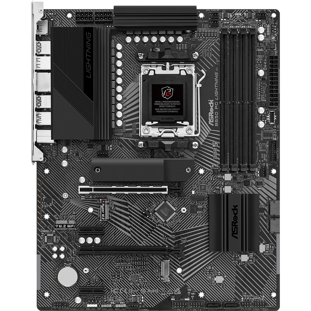 ASRock B650 PG Lightning AMD 600 Series ATX Motherboard | 90 - MXBK20 - A0UAYZ | - Vektra Computers LLC