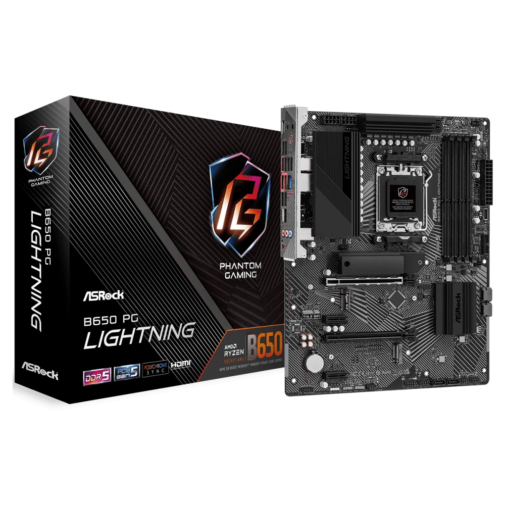 ASRock B650 PG Lightning AMD 600 Series ATX Motherboard | 90 - MXBK20 - A0UAYZ | - Vektra Computers LLC