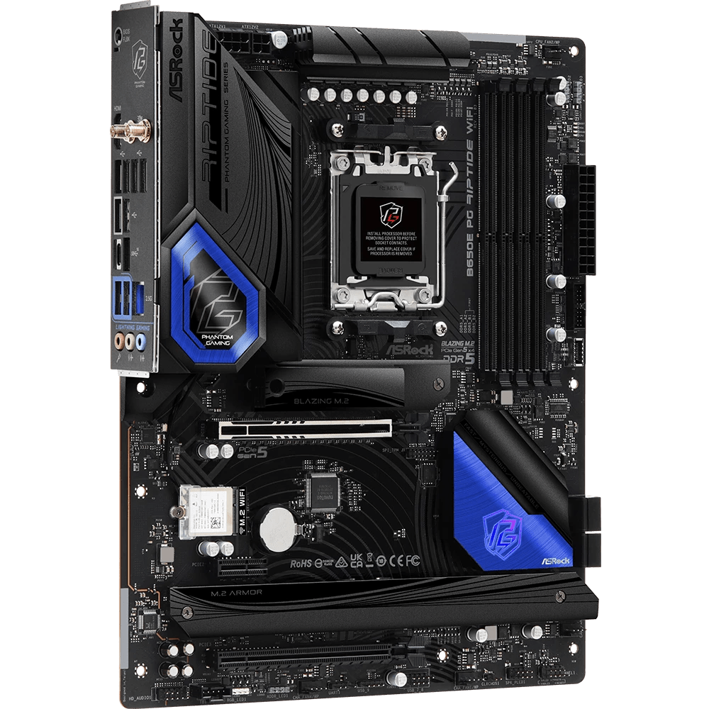 ASRock B650E PG Riptide WiFi AMD 600 Series ATX Motherboard | 90 - MXBL00 - A0UAYZ | - Vektra Computers LLC