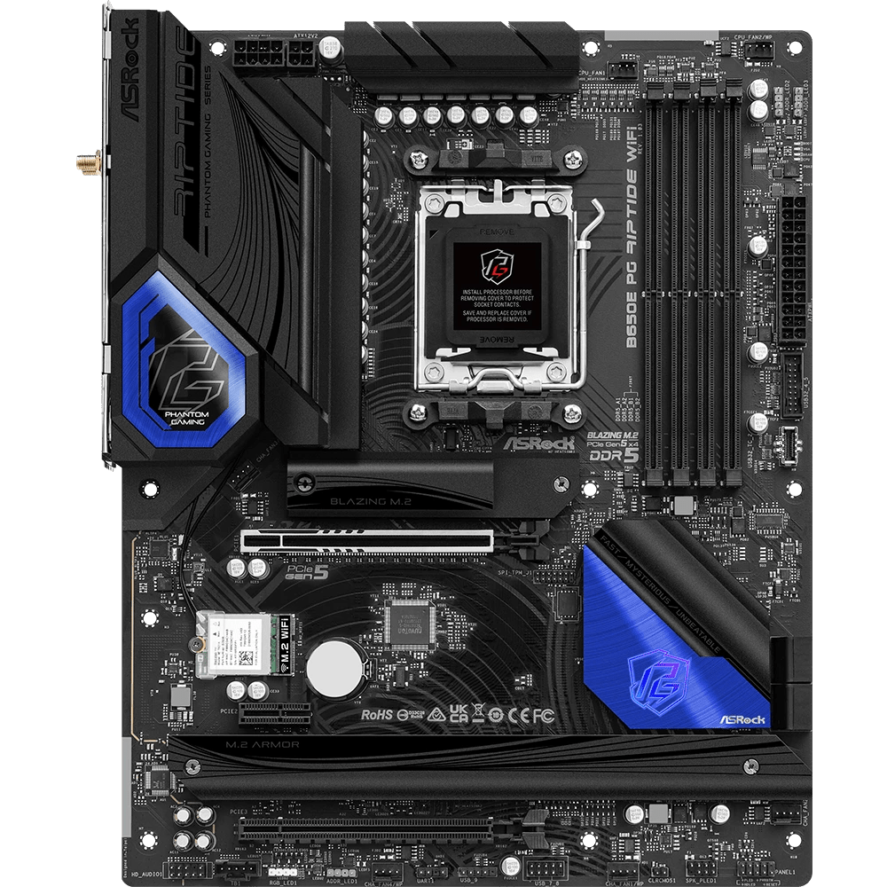 ASRock B650E PG Riptide WiFi AMD 600 Series ATX Motherboard | 90 - MXBL00 - A0UAYZ | - Vektra Computers LLC