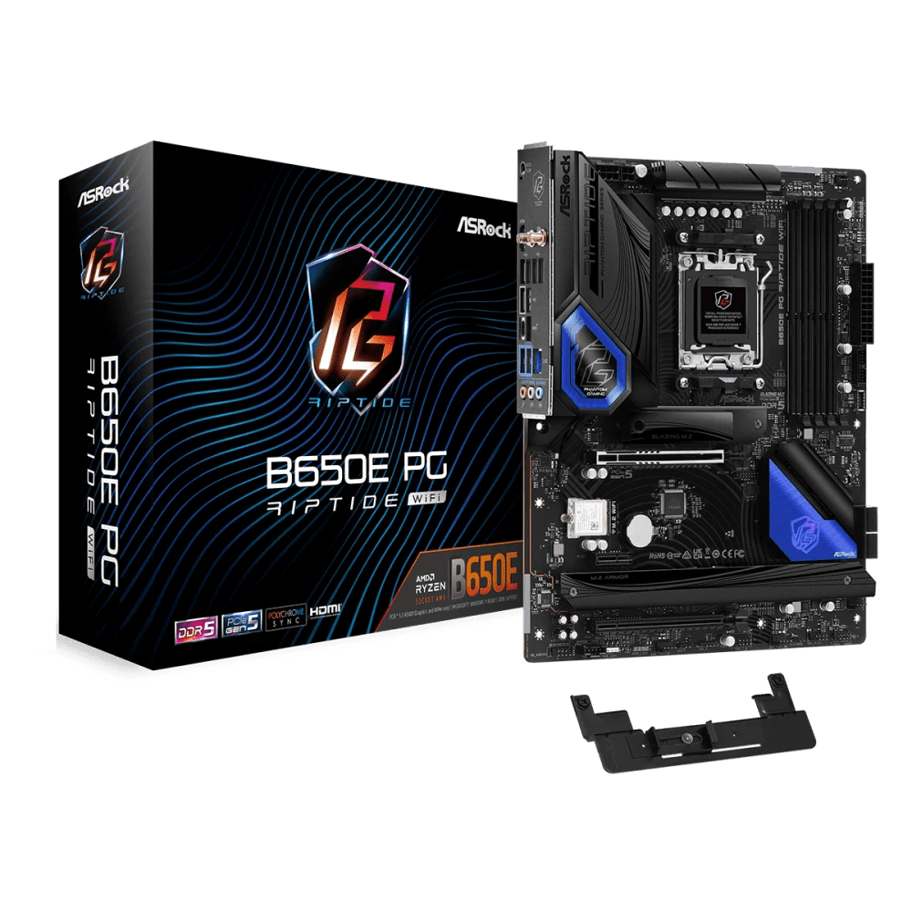 ASRock B650E PG Riptide WiFi AMD 600 Series ATX Motherboard | 90 - MXBL00 - A0UAYZ | - Vektra Computers LLC