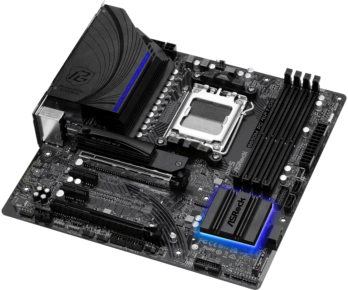 ASRock B650M PG Riptide AMD AM5 Gaming Motherboard | 90 - MXBJ90 - A0UAYZ - Vektra Computers LLC