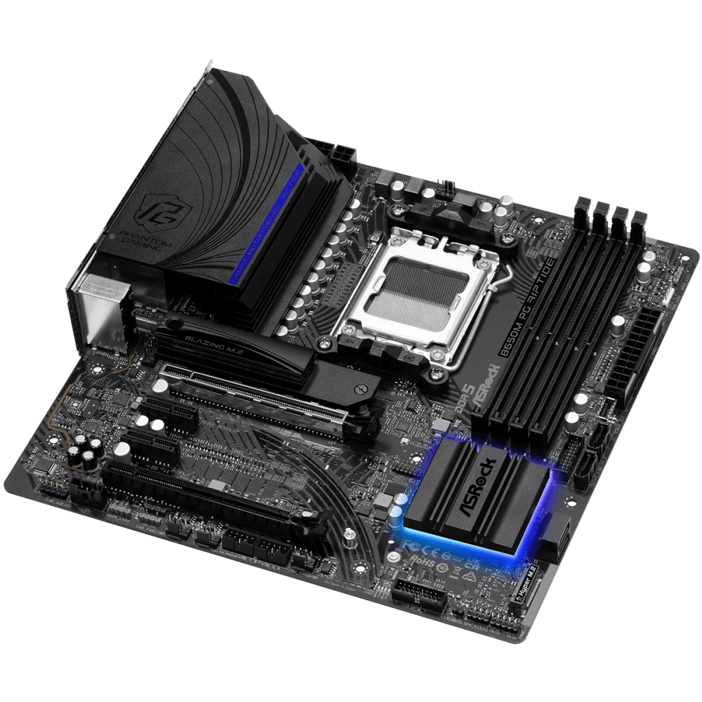 ASRock B650M PG Riptide WiFi AMD 600 Series mATX Motherboard | 90 - MXBKR0 - A0UAYZ | - Vektra Computers LLC