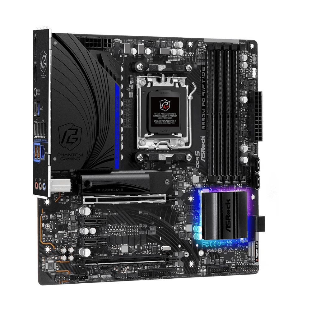 ASRock B650M PG Riptide WiFi AMD 600 Series mATX Motherboard | 90 - MXBKR0 - A0UAYZ | - Vektra Computers LLC