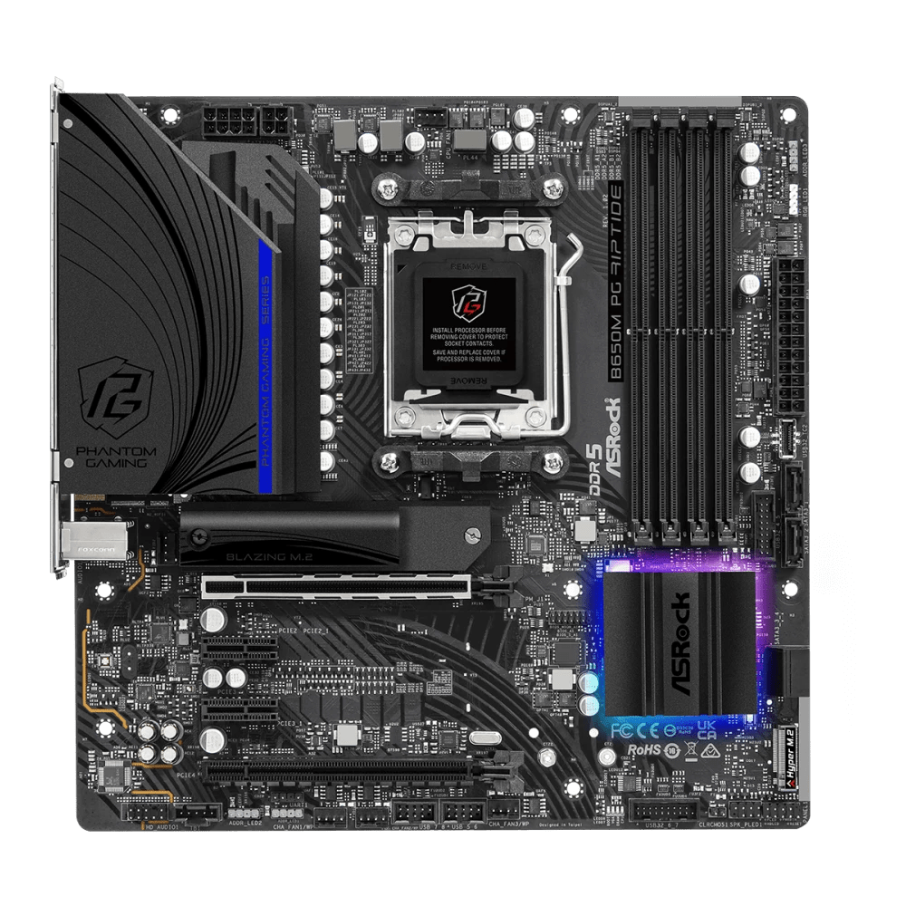 ASRock B650M PG Riptide WiFi AMD 600 Series mATX Motherboard | 90 - MXBKR0 - A0UAYZ | - Vektra Computers LLC