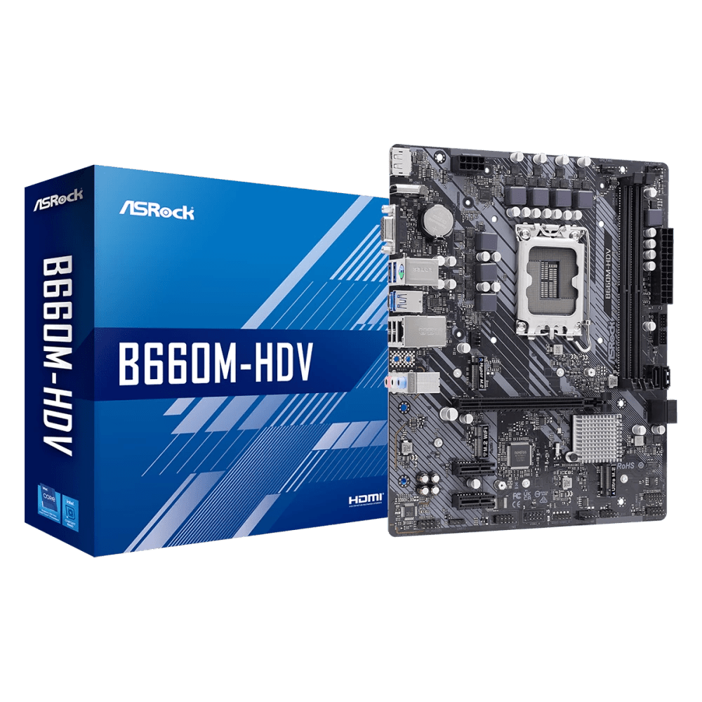 ASRock B660M - HDV Intel 600 Series mATX Motherboard | 90 - MXBH40 - A0UAYZ | - Vektra Computers LLC