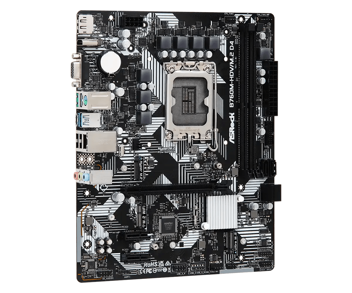 ASRock B760M - HDV/M.2 D4 LGA1700 Intel Motherboard | 90 - MXBL40 - A0UAYZ - Vektra Computers LLC