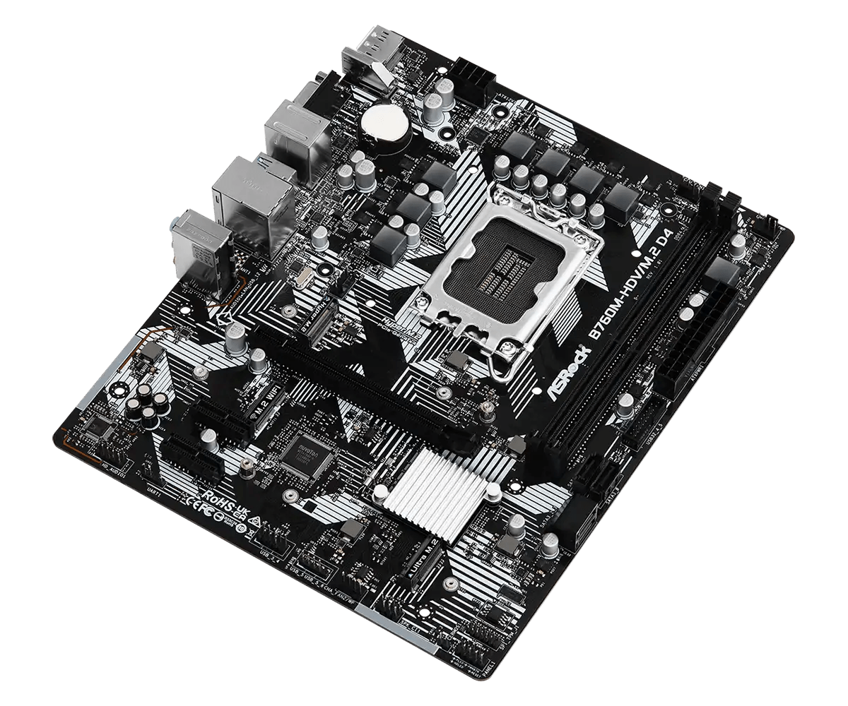 ASRock B760M - HDV/M.2 D4 LGA1700 Intel Motherboard | 90 - MXBL40 - A0UAYZ - Vektra Computers LLC