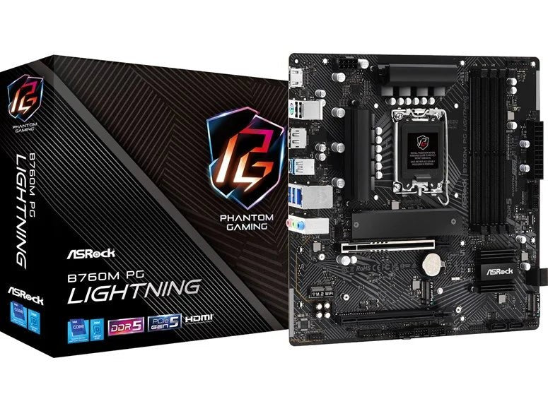 Asrock B760M PG Lightning Motherboard |90 - MXBM20 - A0UAYZ - Vektra Computers LLC