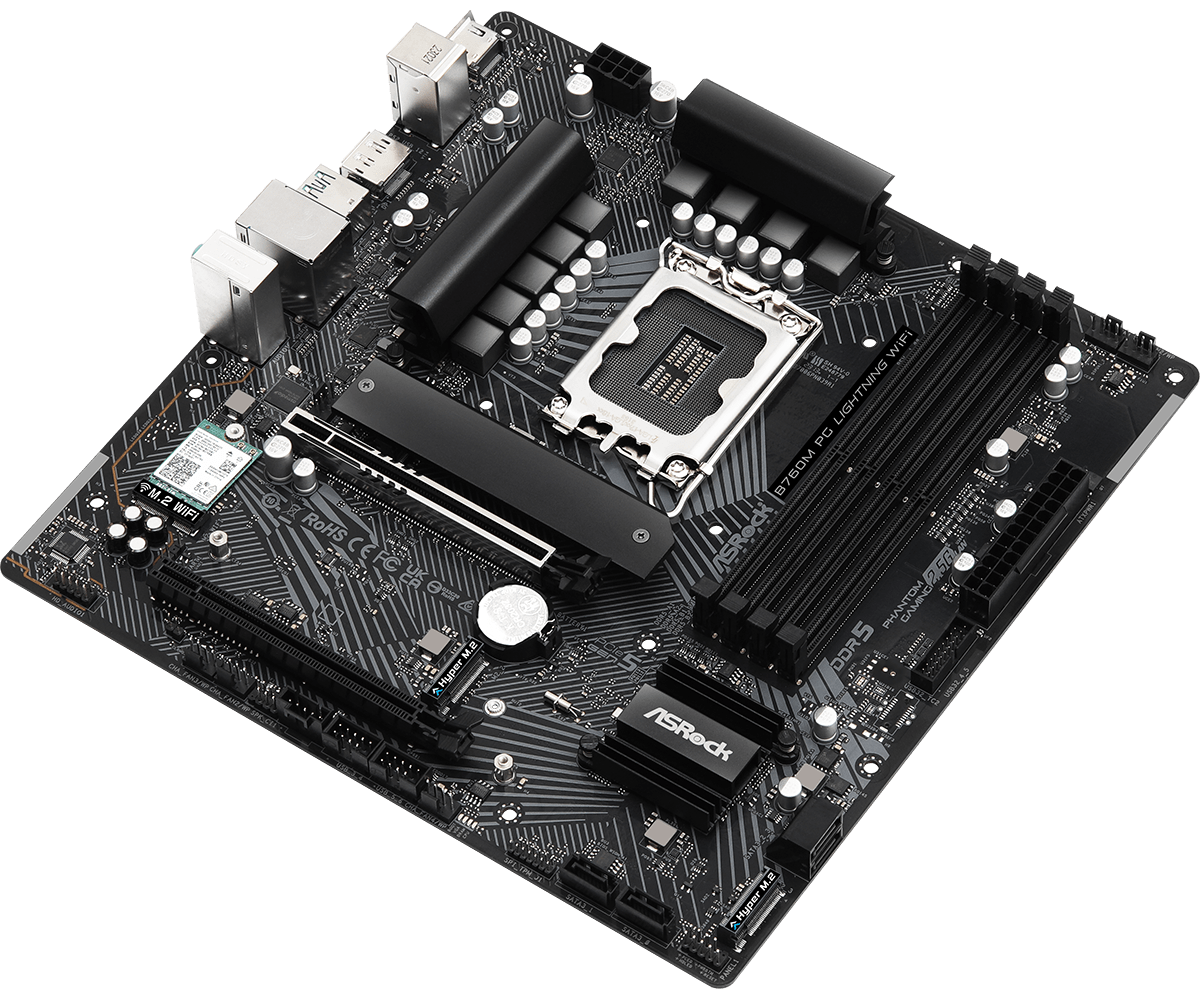 Asrock B760M PG Lightning WiFi | 90 - MXBMT0 - A0UAYZ - 4710483943522 - Vektra Computers LLC