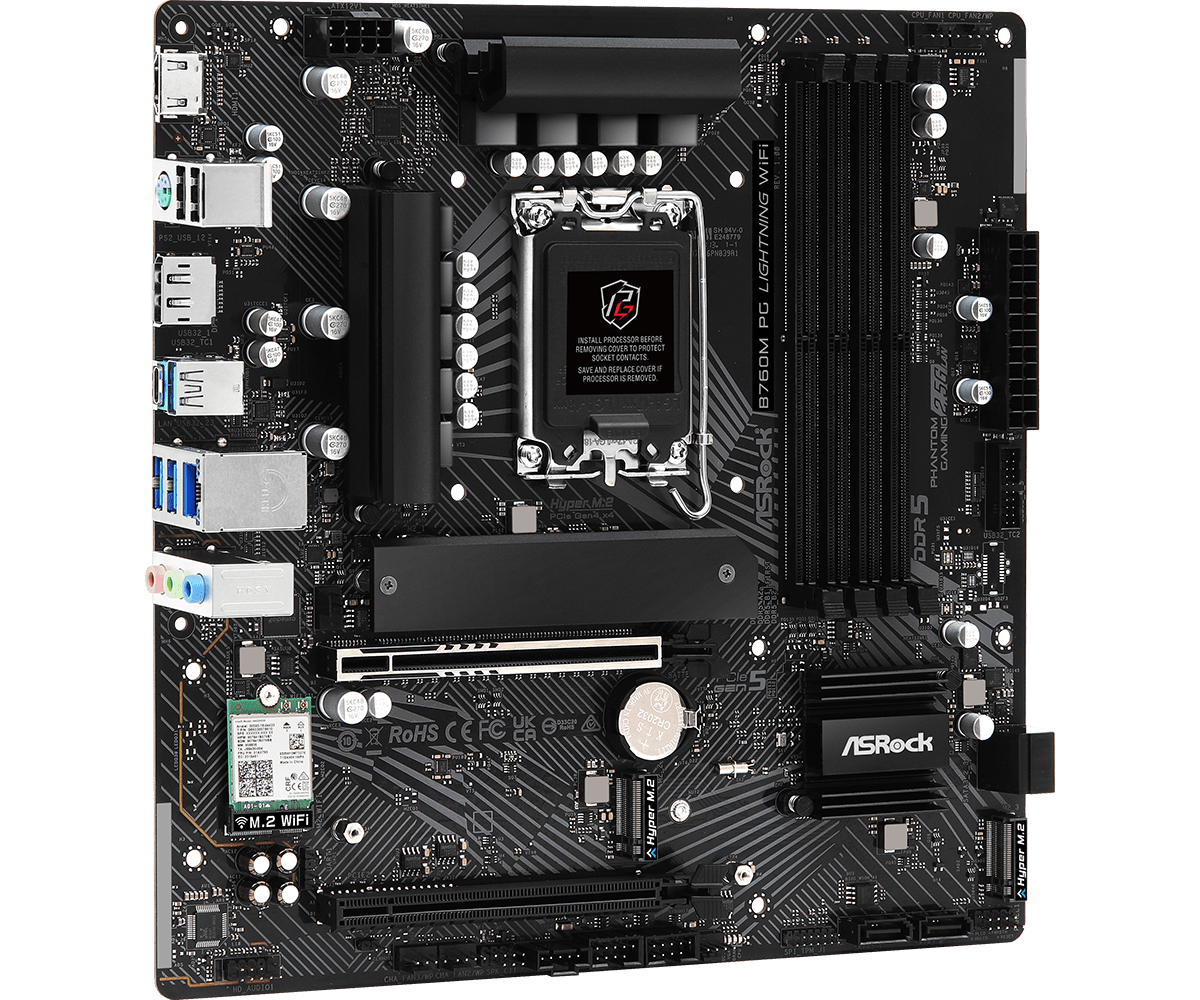 Asrock B760M PG Lightning WiFi | 90 - MXBMT0 - A0UAYZ - 4710483943522 - Vektra Computers LLC