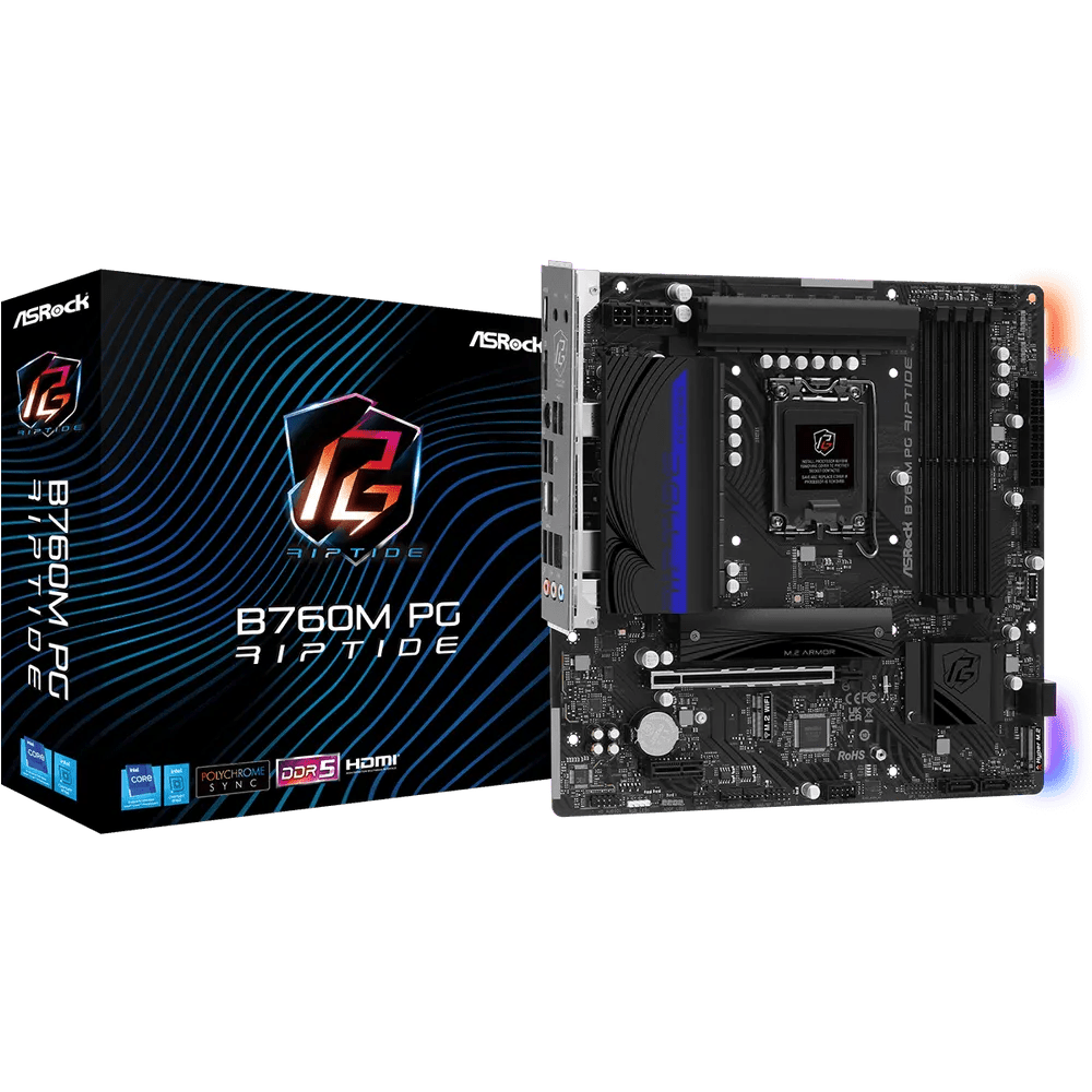 ASRock B760M PG Riptide Intel 700 Series mATX Motherboard | 90 - MXBL60 - A0UAYZ | - Vektra Computers LLC