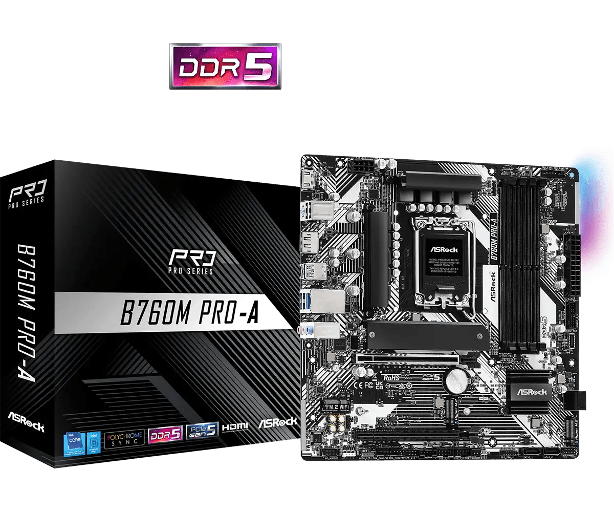 ASRock B760M Pro - A LGA 1700 Socket Intel Motherboard | 90 - MXBNF0 - A0UAYZ - Vektra Computers LLC