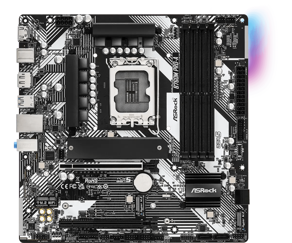 ASRock B760M Pro - A LGA 1700 Socket Intel Motherboard | 90 - MXBNF0 - A0UAYZ - Vektra Computers LLC