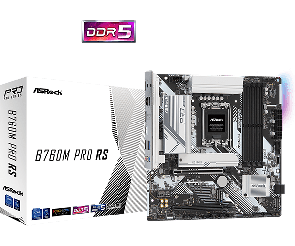 ASRock B760M Pro RS LGA 1700 Intel Motherboard | 90 - MXBLH0 - A0UAYZ - Vektra Computers LLC