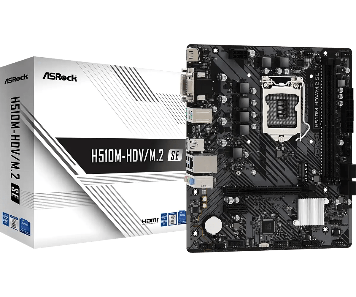 ASRock H510M - HDV/M.2 SE LGA 1700 Socket Intel Motherboard | 90 - MXBM00 - A0UAYZ - Vektra Computers LLC