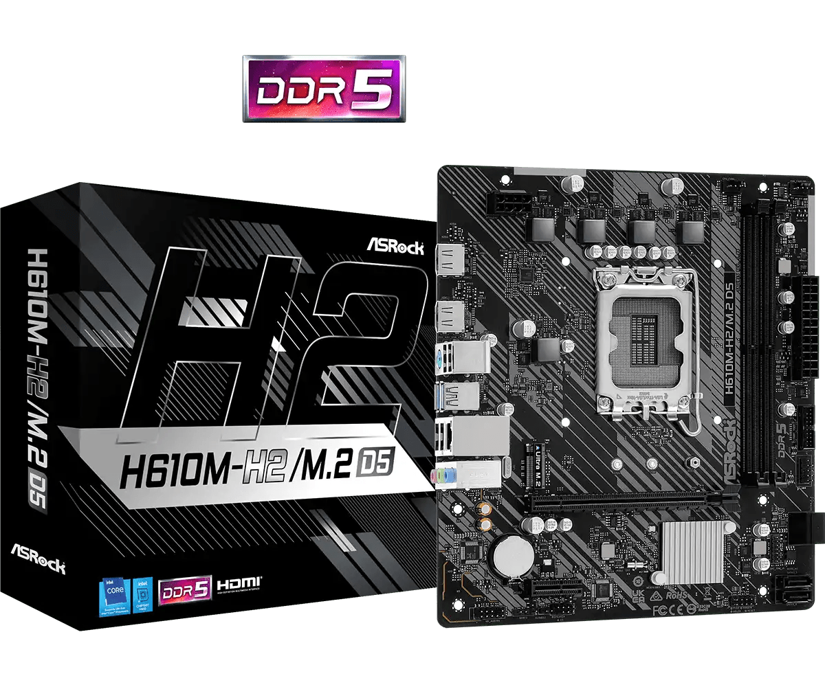 ASRock H610M - H2/M.2 D5 LGA1700 Socket Intel Motherboard | 90 - MXBML0 - A0UAYZ - Vektra Computers LLC