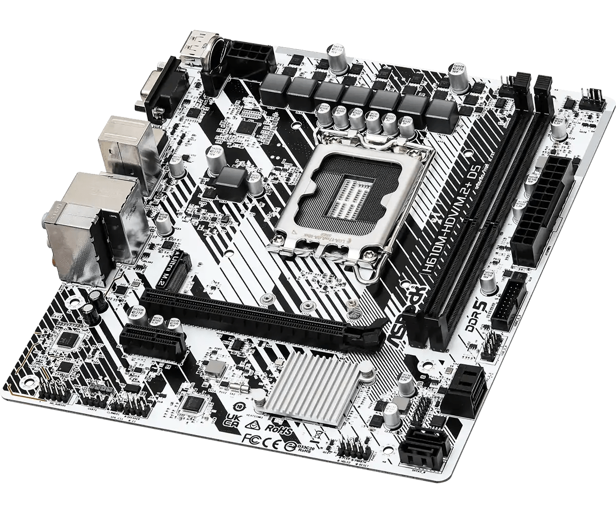 ASRock H610M - HDV/M.2+ D5 LGA 1700 Socket Intel Motherboard | 90 - MXBM50 - A0UAYZ - Vektra Computers LLC