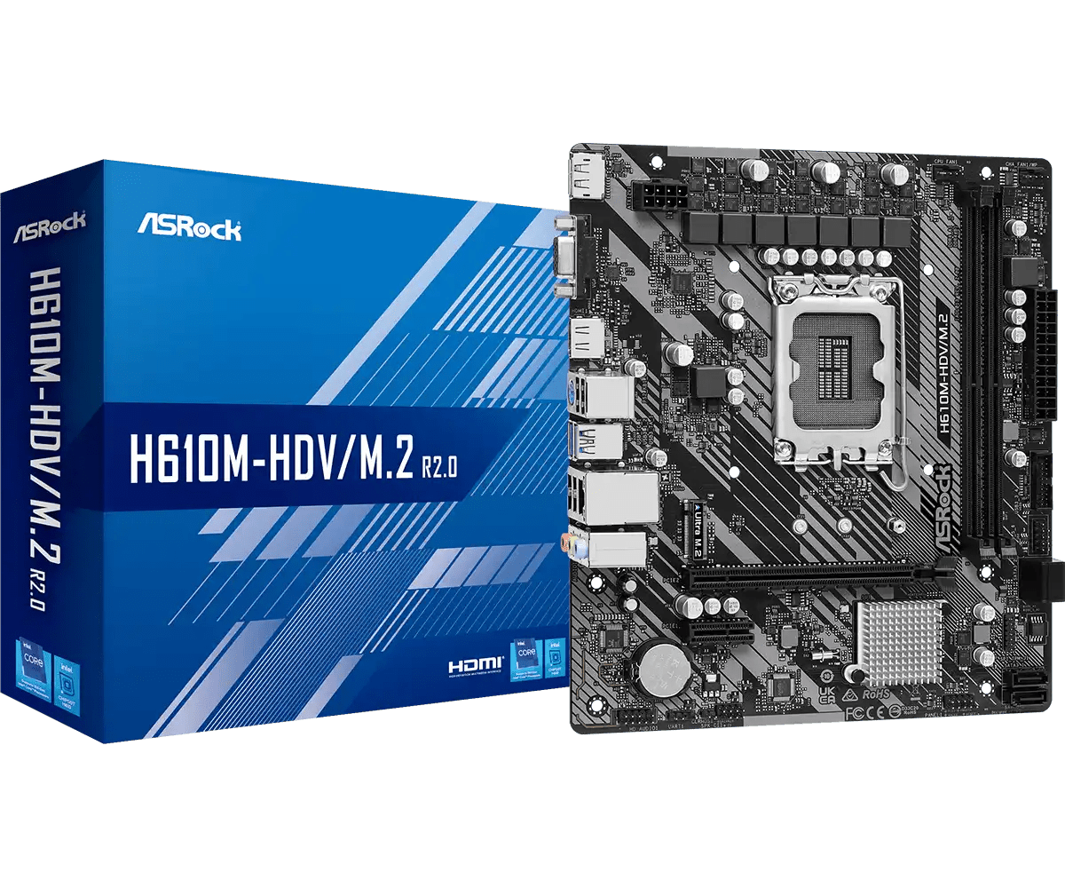 ASRock H610M - HDV/M.2 R2.0 LGA 1700 Socket Intel Motherboard | 90 - MXBJH0 - A0UAYZ - Vektra Computers LLC