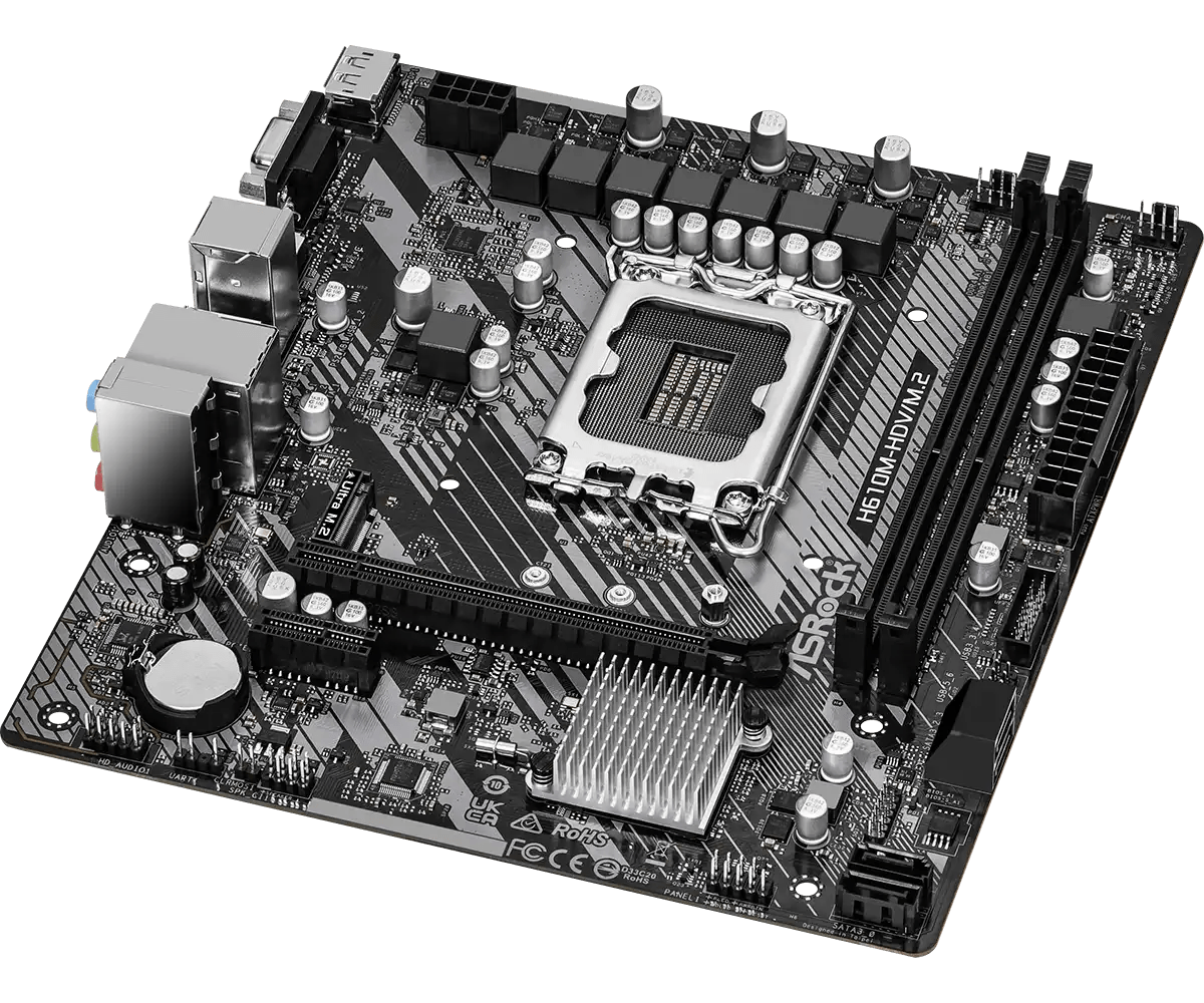 ASRock H610M - HDV/M.2 R2.0 LGA 1700 Socket Intel Motherboard | 90 - MXBJH0 - A0UAYZ - Vektra Computers LLC