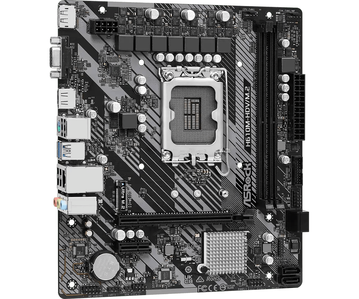 ASRock H610M - HDV/M.2 R2.0 LGA 1700 Socket Intel Motherboard | 90 - MXBJH0 - A0UAYZ - Vektra Computers LLC