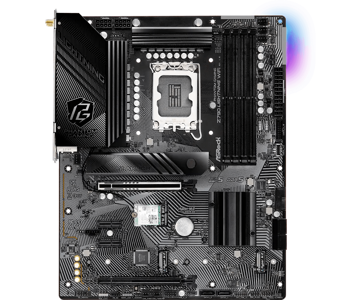 ASRock Phantom Gaming Z790 Lightning WiFi LGA 1700 Intel Motherboard | 90 - MXBM80 - A0UAYZ - Vektra Computers LLC