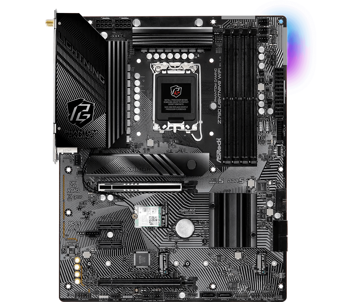 ASRock Phantom Gaming Z790 Lightning WiFi LGA 1700 Intel Motherboard | 90 - MXBM80 - A0UAYZ - Vektra Computers LLC