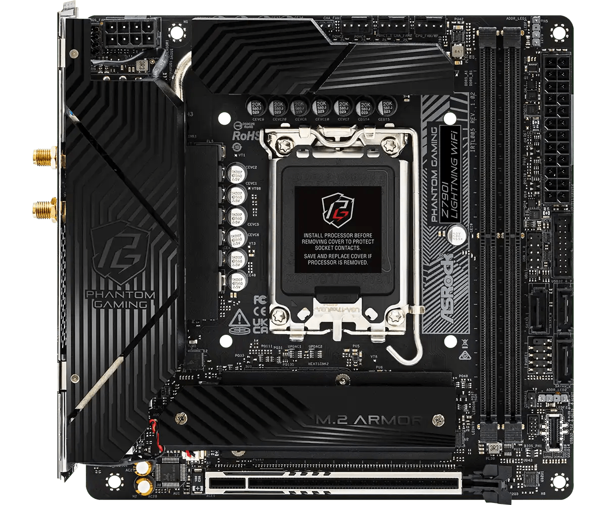 ASRock PHANTOM GAMING Z790I Lightning WiFi Intel LGA1700 Gaming Motherboard | 1190 - MXBNM0 - A0UAYZ - 4710483946660 - Vektra Computers LLC