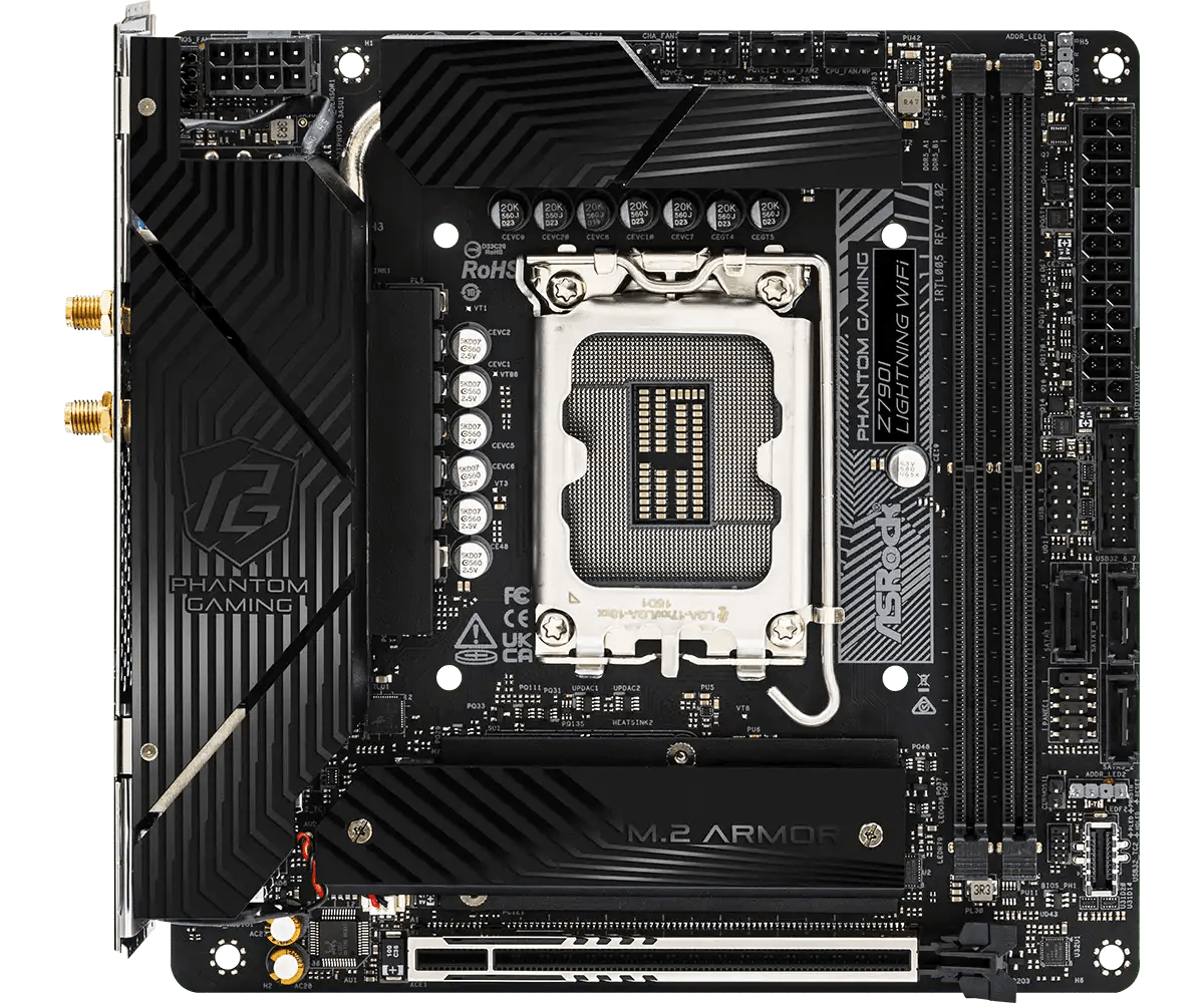 ASRock PHANTOM GAMING Z790I Lightning WiFi Intel LGA1700 Gaming Motherboard | 1190 - MXBNM0 - A0UAYZ - 4710483946660 - Vektra Computers LLC