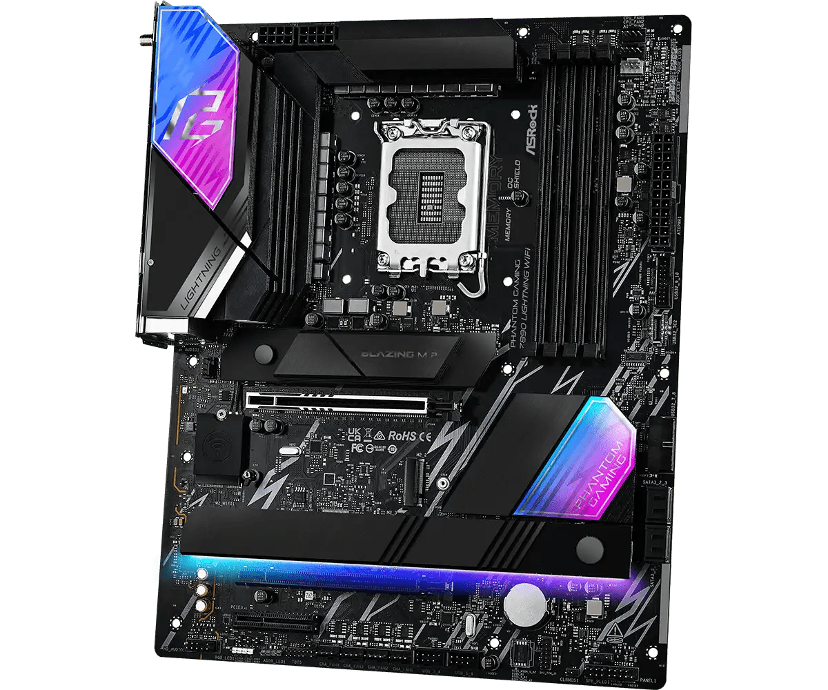 ASRock PHANTOM GAMING Z890 Lightning WiFi LGA1851 Socket Gaming Motherboard - Vektra Computers LLC