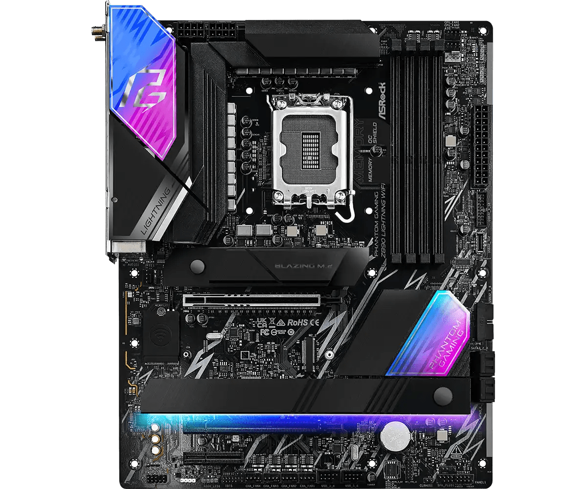 ASRock PHANTOM GAMING Z890 Lightning WiFi LGA1851 Socket Gaming Motherboard - Vektra Computers LLC