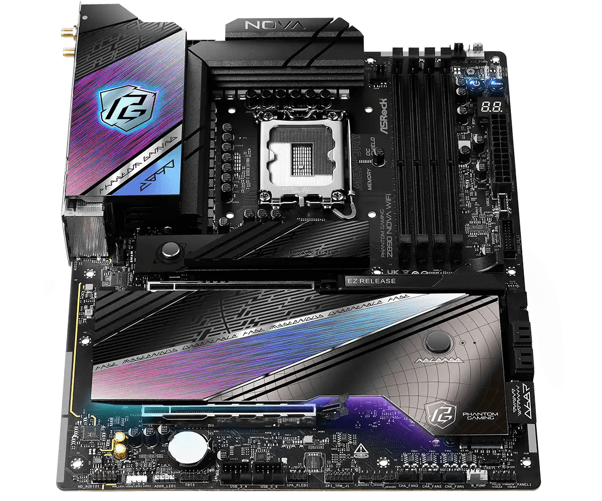 ASRock PHANTOM GAMING Z890 Nova WiFi LGA1851 Socket Gaming Motherboard - Vektra Computers LLC