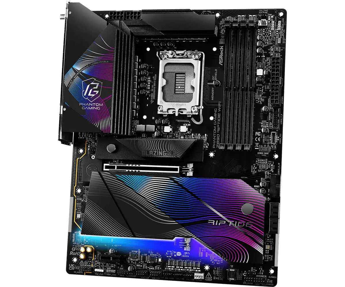 ASRock PHANTOM GAMING Z890 Riptide WiFi LGA1851 Socket Gaming Motherboard - Vektra Computers LLC