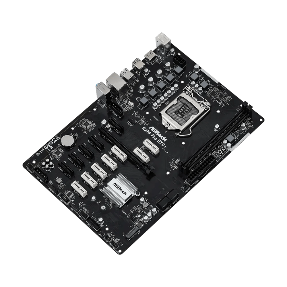 ASRock Q270 Pro BTC+ Intel 200 Series Mining Motherboard | 90 - MXBHM0 - A0UAYZ | - Vektra Computers LLC