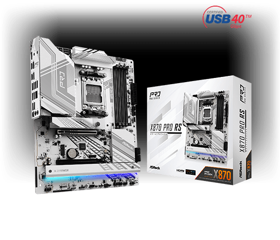 ASRock X870 Pro RS AMD AM5 Socket Gaming Motherboard - Vektra Computers LLC